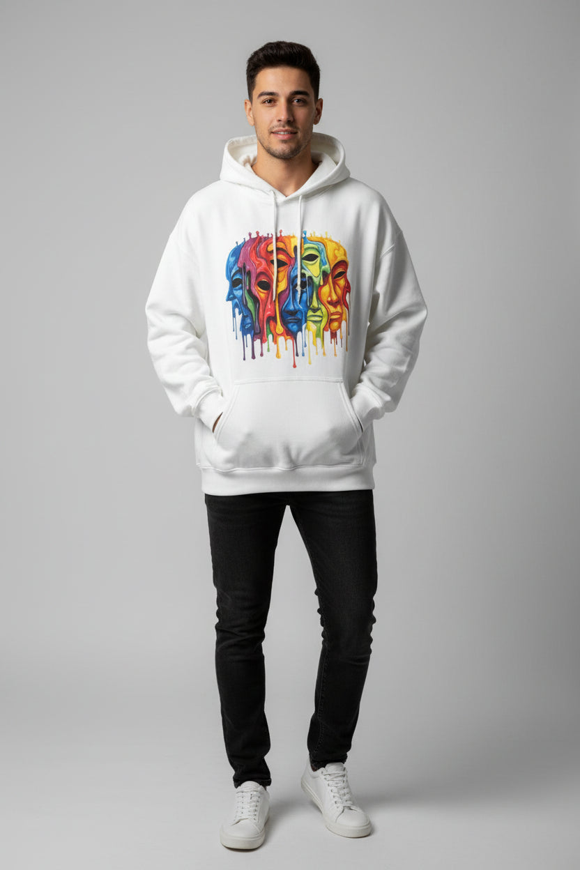 Coloured Faces Hoodie