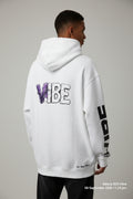 Vibe Hoodie – White Streetwear Hoodie with Arm Print